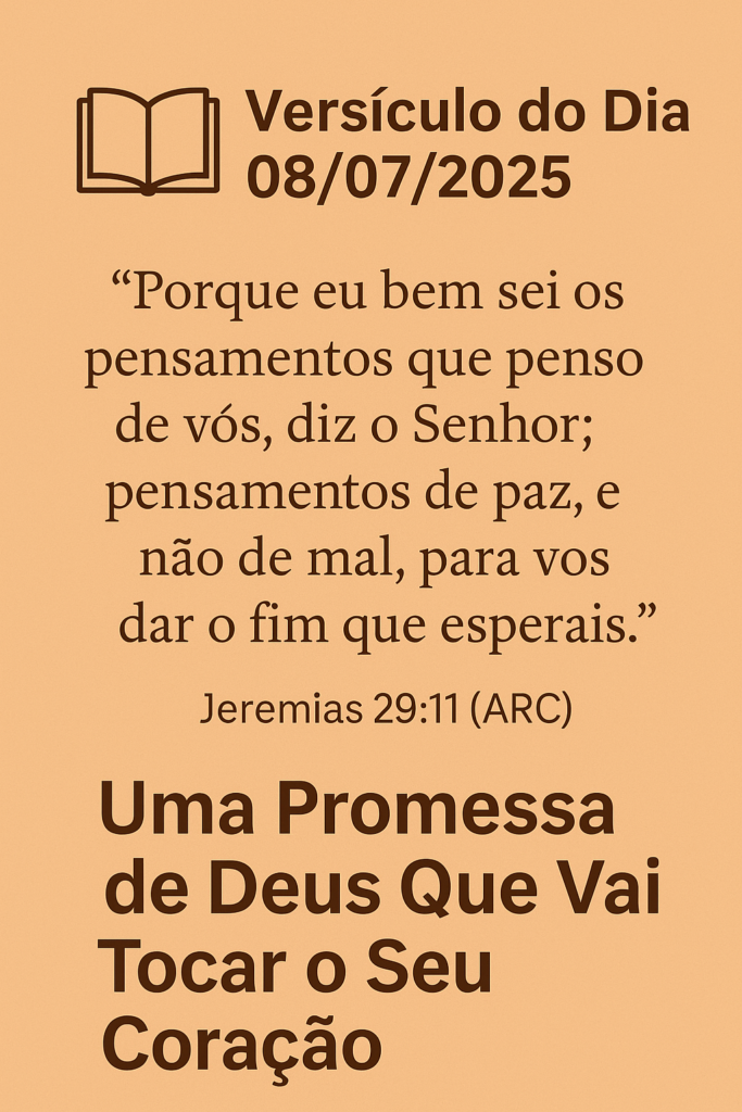 Imagem que ilustra a promessa de Deus em Jeremias 29:11, transmitindo paz e esperança. Um versículo sobre renovação espiritual que inspira avivamento na bíblia e alivia a ansiedade.