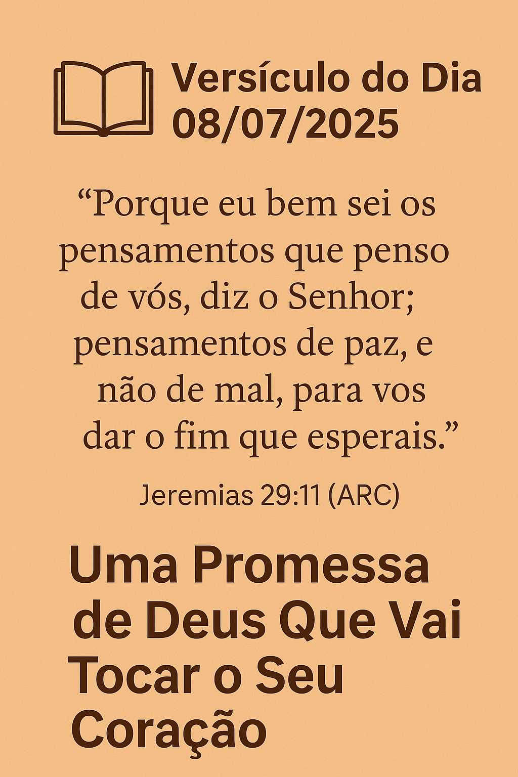 Imagem que ilustra a promessa de Deus em Jeremias 29:11, transmitindo paz e esperança. Um versículo sobre renovação espiritual que inspira avivamento na bíblia e alivia a ansiedade.
