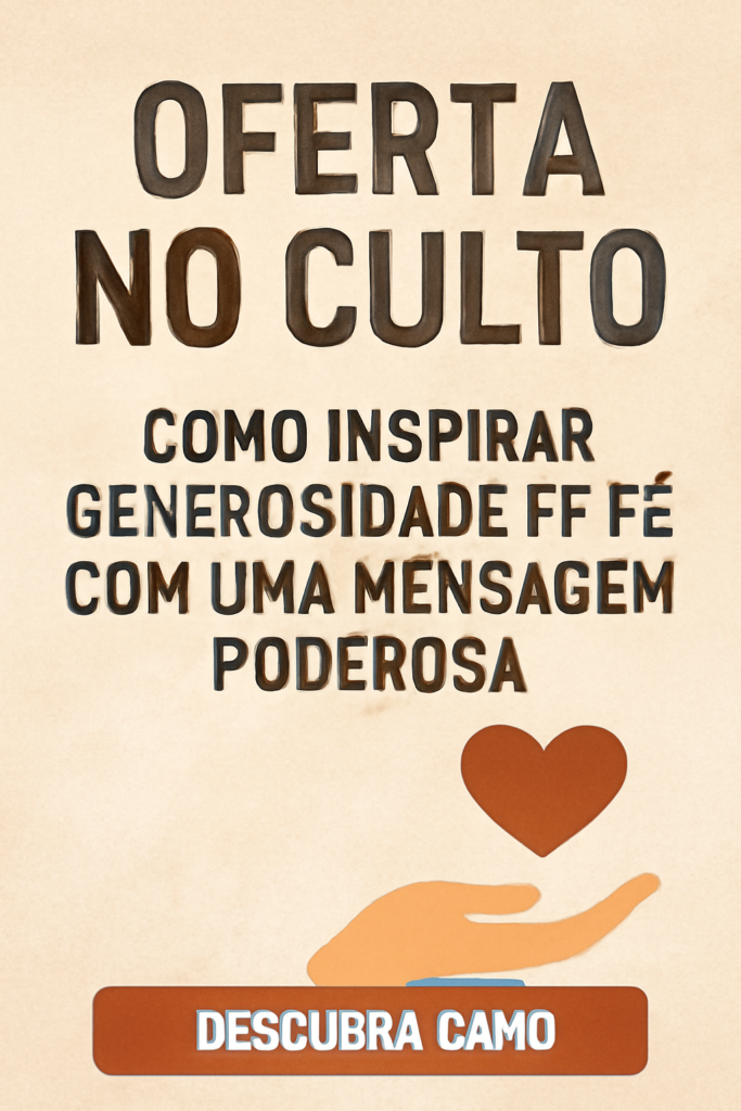 Ilustração conceitual de um momento de oferta no culto, destacando a leitura de um versículo bíblico que inspira generosidade e fé. A imagem simboliza a importância da contribuição para o avivamento espiritual e a adoração genuína.