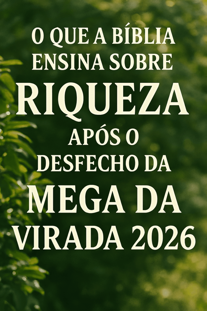 Ilustração comparando a sorte da Mega da Virada com a verdadeira prosperidade e riqueza espiritual, conforme os princípios de avivamento na Bíblia, que trazem renovação espiritual e estabilidade.