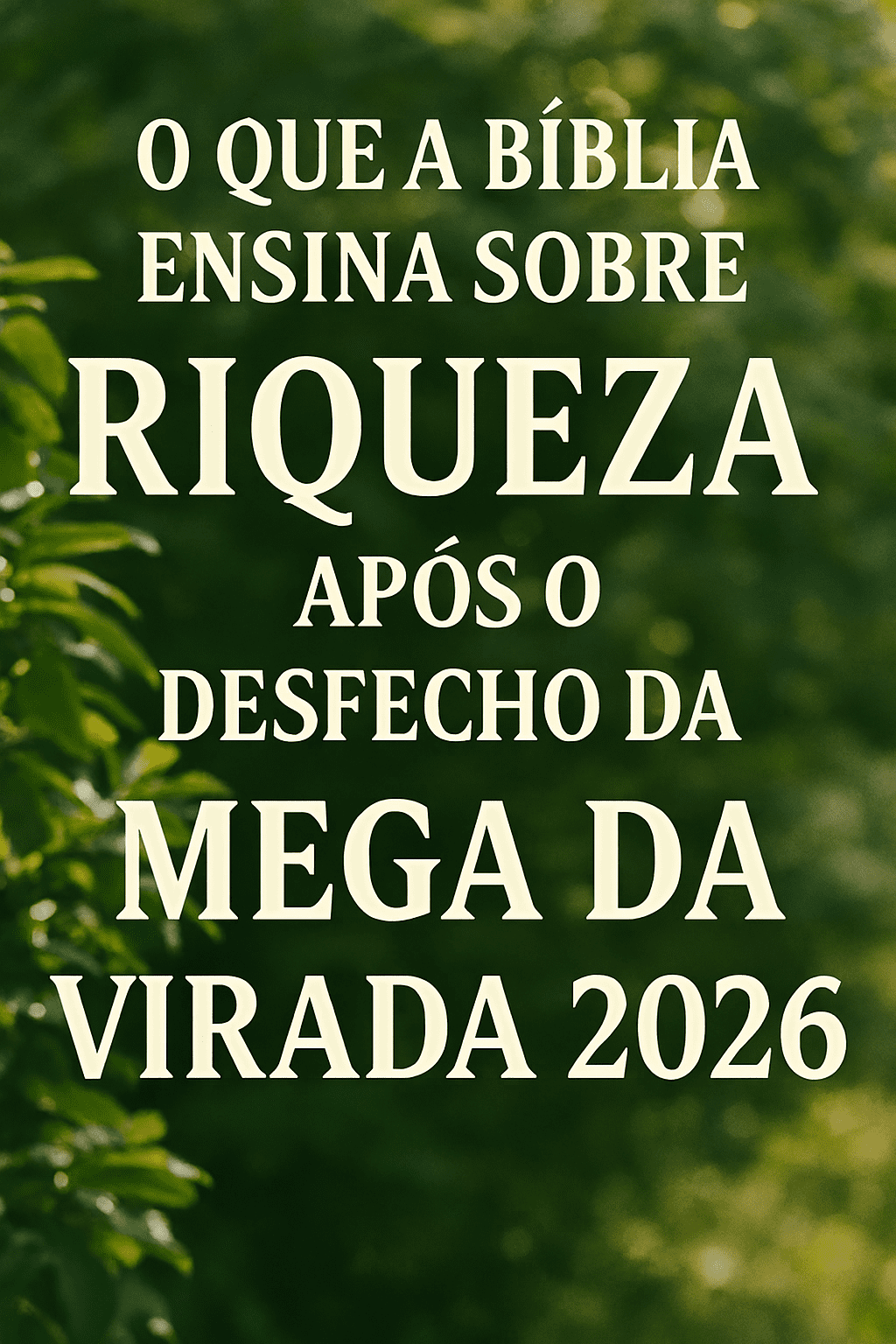 Ilustração comparando a sorte da Mega da Virada com a verdadeira prosperidade e riqueza espiritual, conforme os princípios de avivamento na Bíblia, que trazem renovação espiritual e estabilidade.