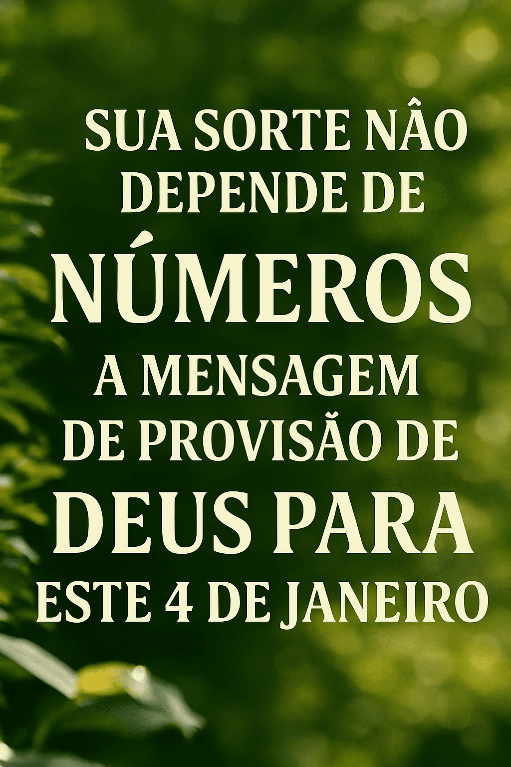 Ilustração que compara a sorte e a fé em Deus, enfatizando a provisão divina. A imagem representa a confiança na mensagem de avivamento e renovação espiritual, em contraste com a dependência de números.
