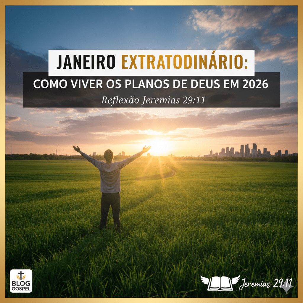 Representação visual da esperança e dos planos de Deus para 2026, com foco na renovação espiritual. Um lembrete do versículo de ano novo 2026 que traz fé e avivamento na bíblia.
